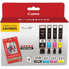 Canon 250BKCLI251 Ink Cartridge/Paper Kit