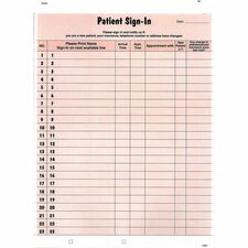 Tabbies TAB14530 Patient Sign-in Form