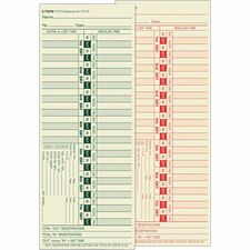 TOPS TOP1275 Time Card